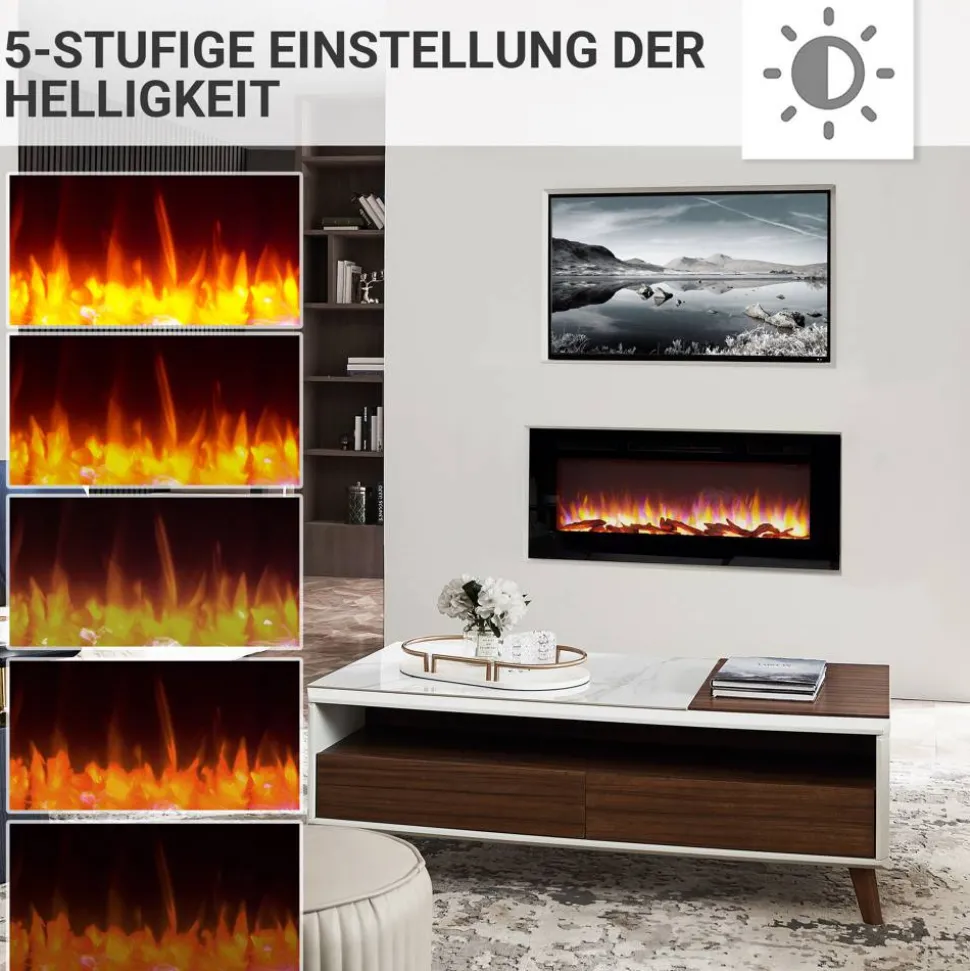 Elektrokamin 'Fiamma 48' schwarz 2 kW