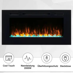Elektrokamin 'Fiamma 40' schwarz 2 kW