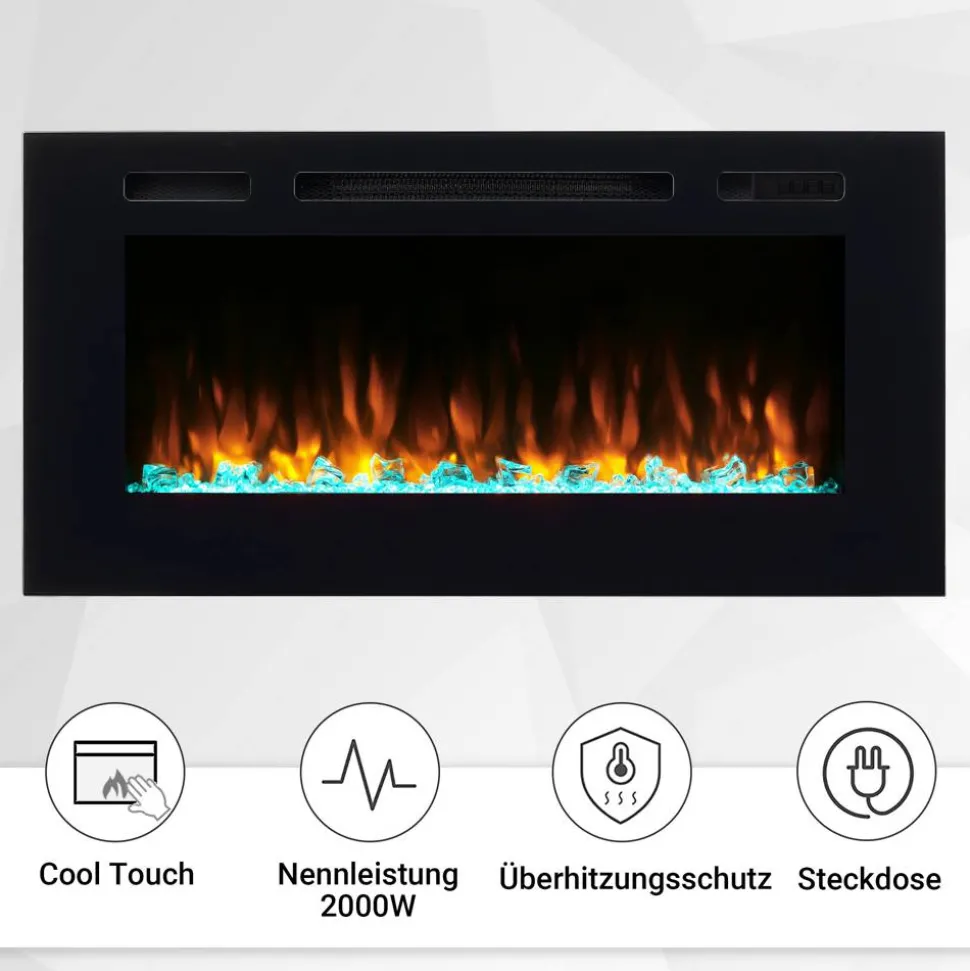 Elektrokamin 'Fiamma 40' schwarz 2 kW