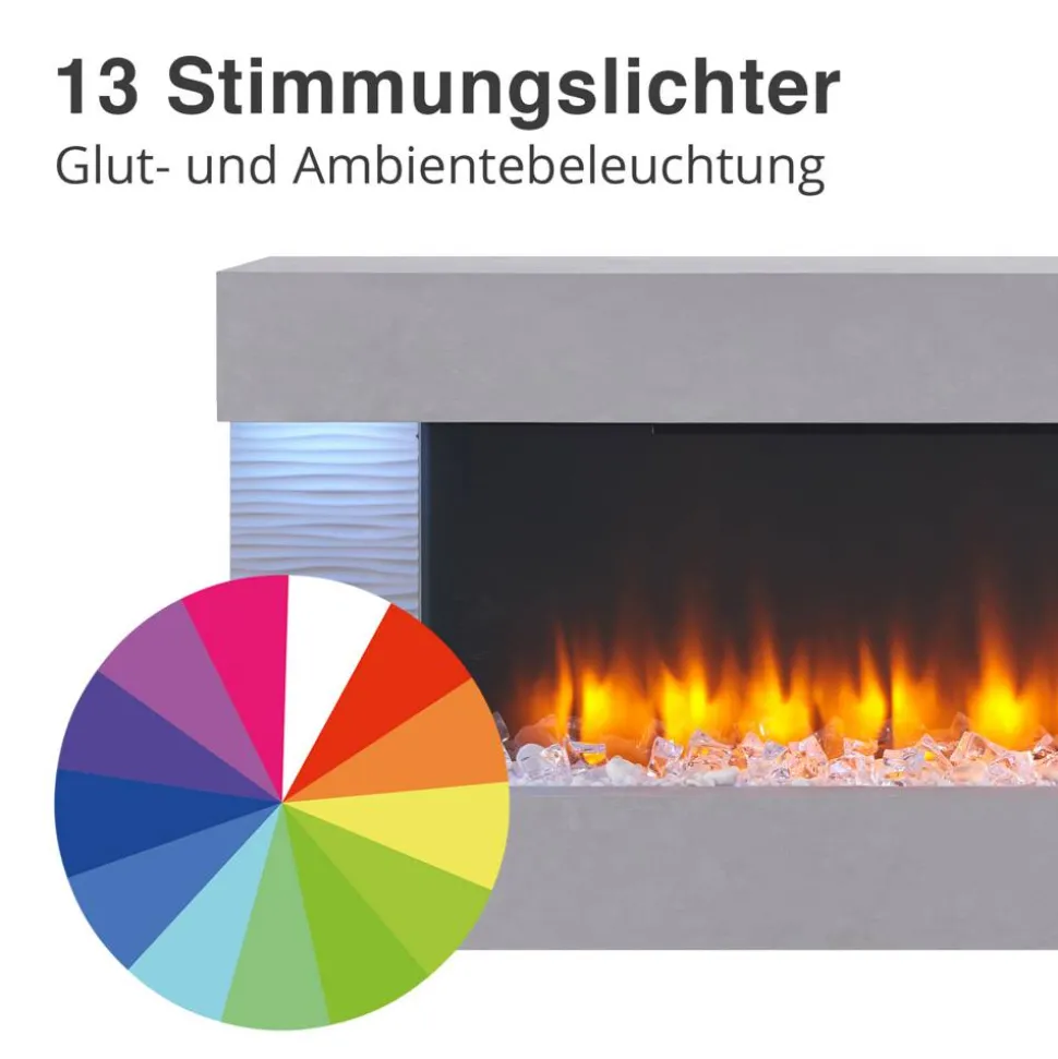 Elektrokamin 'Helia' betongrau 2 kW