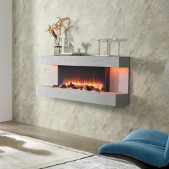 Elektrokamin 'Hestia' betongrau 2 kW