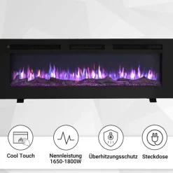 Elektrokamin 'Leif 50' schwarz 1,8 kW