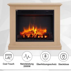 Elektrokamin 'Phanos' helle Eiche 2 kW
