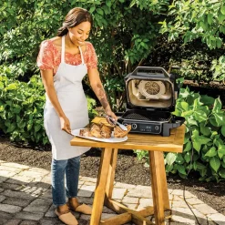 Elektro-Outdoor-Grill und Smoker 'Woodfire' schwarz 2400 W 46 x 34 x 46 cm