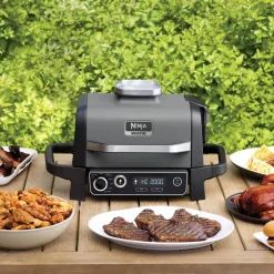 Elektro-Outdoor-Grill und Smoker 'Woodfire' schwarz 2400 W 46 x 34 x 46 cm