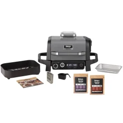 Elektro-Outdoor-Grill und Smoker 'Woodfire' schwarz 2400 W 46 x 34 x 46 cm