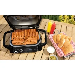 Elektro-Outdoor-Grill und Smoker 'Woodfire' schwarz 2400 W 46 x 34 x 46 cm