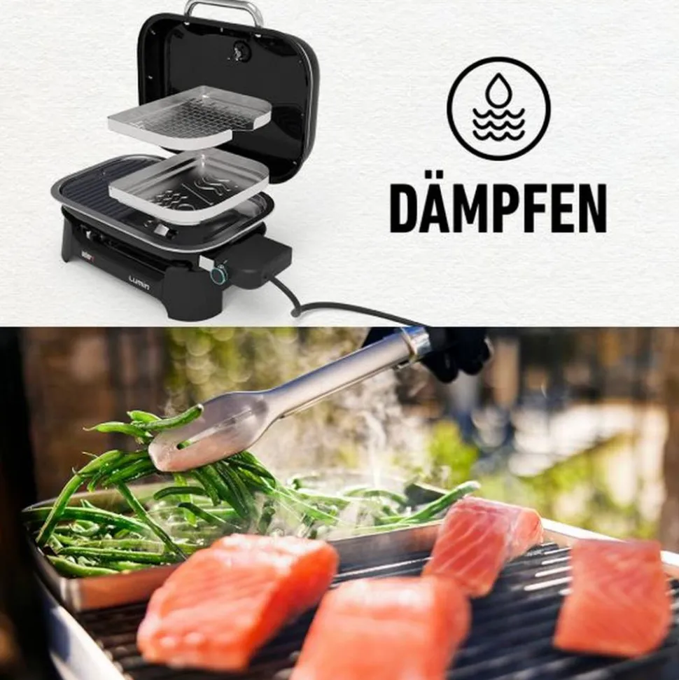 Elektro-Tischgrill 'Lumin' schwarz 2200 W