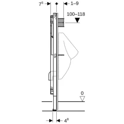 Element 'Duofix' für Urinal 112-130 cm universell