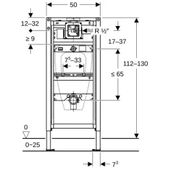 Element 'Duofix' für Urinal 112-130 cm universell