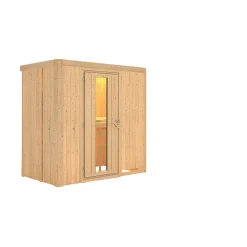 Elementsauna 'Aina' naturbelassen mit Energiespartür 196 x 118 x 198 cm