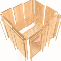 Elementsauna 'Ana 3' naturbelassen mit bronzierter Tür 231 x 196 x 198 cm