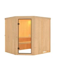 Elementsauna 'Berta' naturbelassen mit bronzierter Tür 196 x 178 x 198 cm