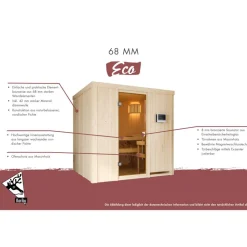 Elementsauna 'Berta' naturbelassen mit bronzierter Tür 196 x 178 x 198 cm