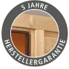 Elementsauna 'Valeria' naturbelassen mit Energiespartür und Kranz 3,6 kW Ofen integrierte Steuerung 165 x 165 x 202 cm
