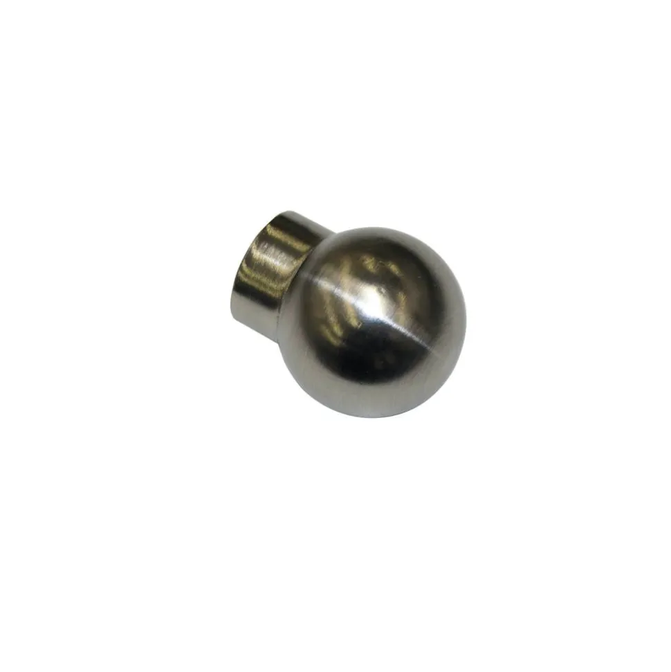Endknopf für Gardinenstange 'Sol' kugelförmig Ø 16 mm Edelstahl-Optik, 2er-Pack