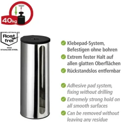 Ersatzrollenhalter 'Detroit' edelstahlfarben 13,5 x 36 x 14 cm