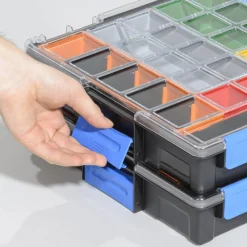 EuroPlusProfi-Kleinteilekoffer 'Pro >K<44/19' mit Clips schwarz/gelb