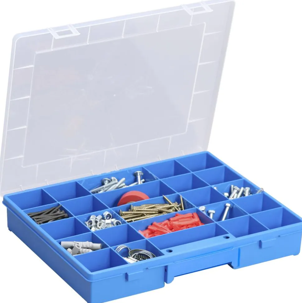 EuroPlus Sortimentskasten 'Basic 37/25' 25 Fächer blau 37 x 29,5 x 6 cm