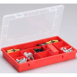 EuroPlus Sortimentskasten 'Basic 29/9' 9 Fächer rot 29 x 18,5 x 4,6 cm