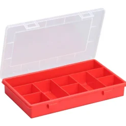 EuroPlus Sortimentskasten 'Basic 29/9' 9 Fächer rot 29 x 18,5 x 4,6 cm