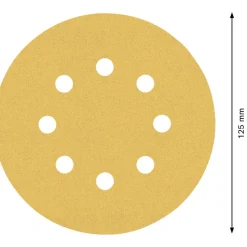 Exzenterschleifblatt 'Expert C470' Klett 8 Löcher Ø 125 mm G 120, 5-teilig