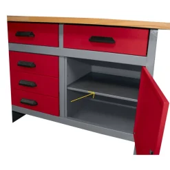 Fachboden für Werkbank Stahlblech hellgrau 44,4 x 46,9 x 1,4 cm