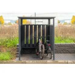 Fahrrad- und Rauchunterstand anthrazit Metall 203 x 180 x 210