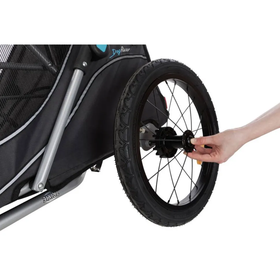 Fahrradanhänger Gr. M für Hunde bis 22 kg faltbar grau/schwarz 63 × 95/132 × 90 cm