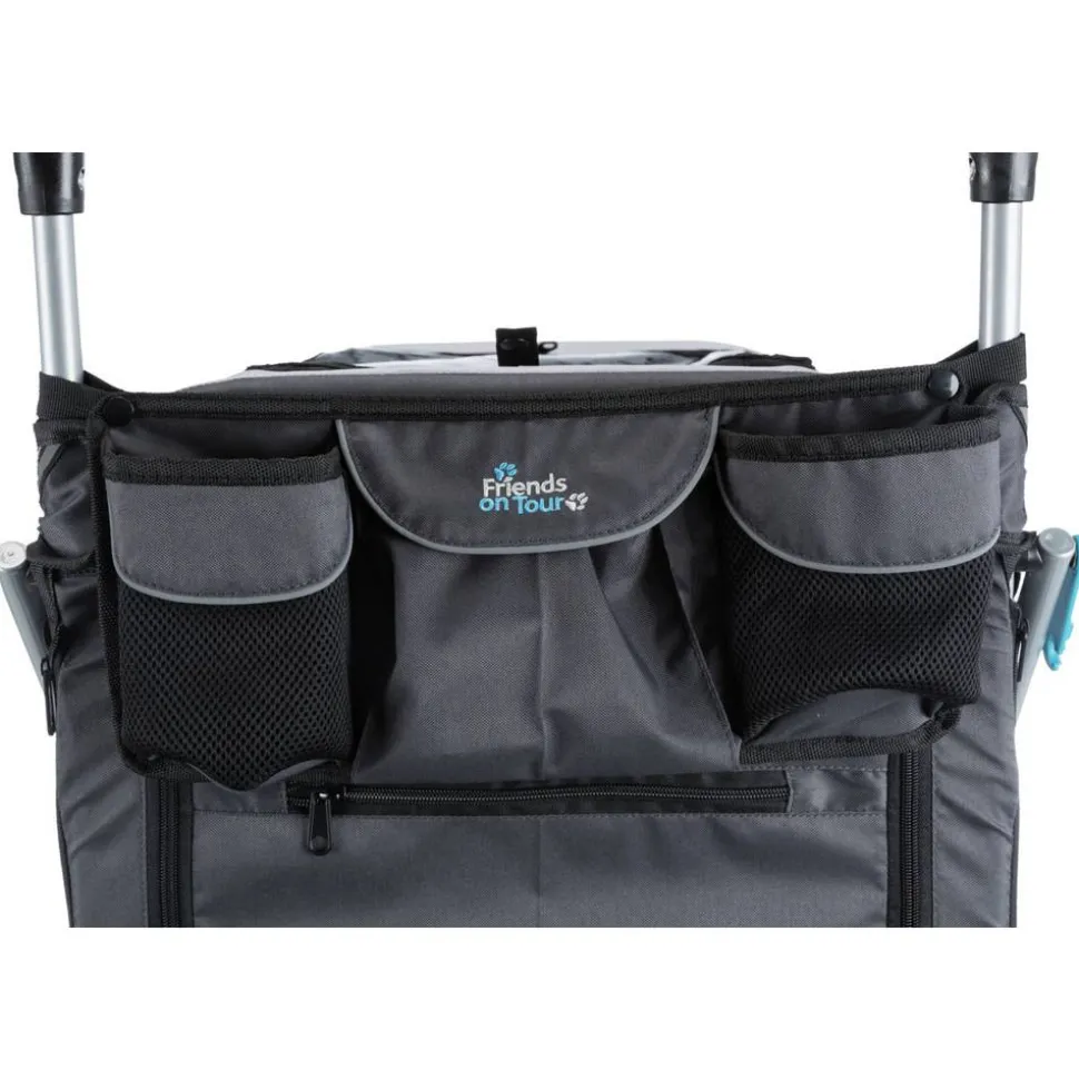 Fahrradanhänger Gr. S für Hunde bis 15 kg faltbar grau/schwarz 58 × 74/114 × 93 cm
