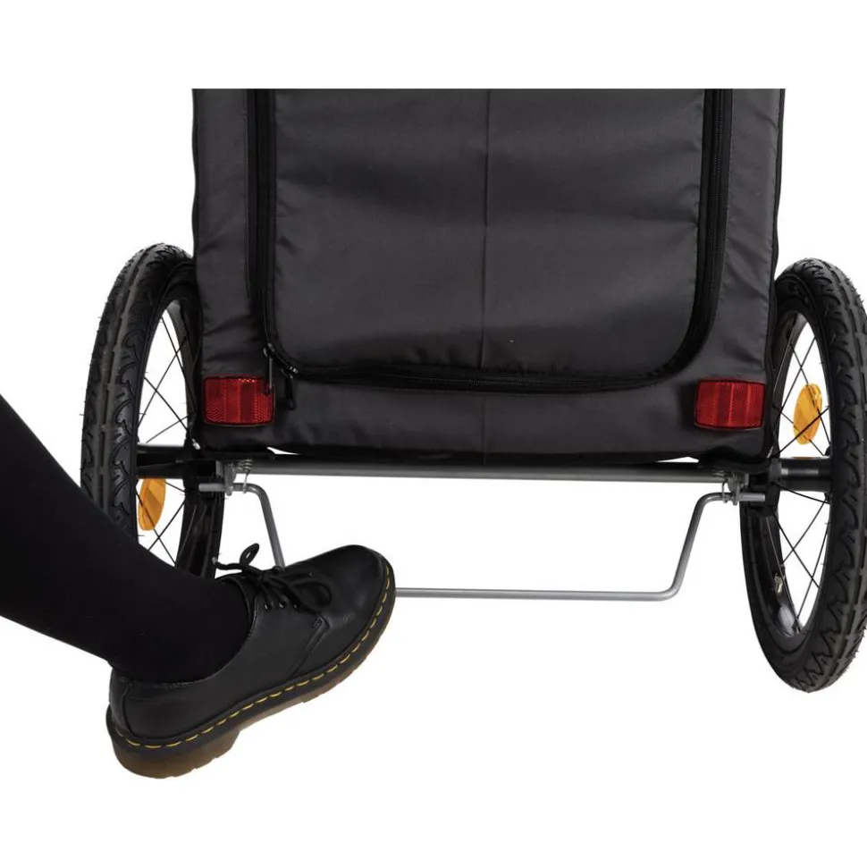 Fahrradanhänger Gr. S für Hunde bis 15 kg faltbar grau/schwarz 58 × 74/114 × 93 cm