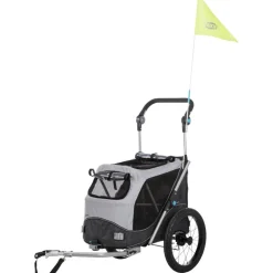 Fahrradanhänger Gr. S für Hunde bis 15 kg faltbar grau/schwarz 58 × 74/114 × 93 cm
