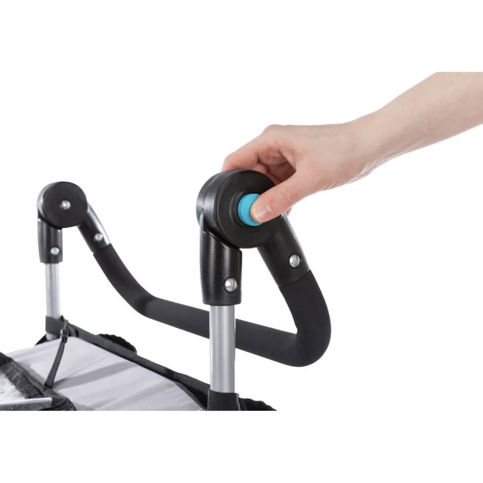 Fahrradanhänger Gr. S für Hunde bis 15 kg faltbar grau/schwarz 58 × 74/114 × 93 cm