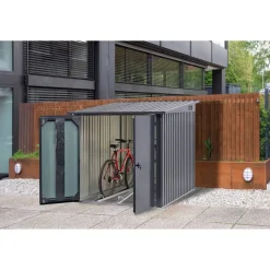 Fahrradgarage anthrazit 163 x 204 x 163 cm