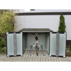 Fahrradgarage anthrazit 163 x 204 x 163 cm