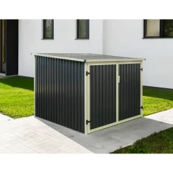 Fahrradgarage anthrazit Metall 200 x 203 x 158 cm