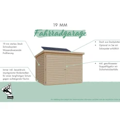 Fahrradgarage 'Bike' Fichtenholz terragrau 212,5 x 167 x 216,5 cm