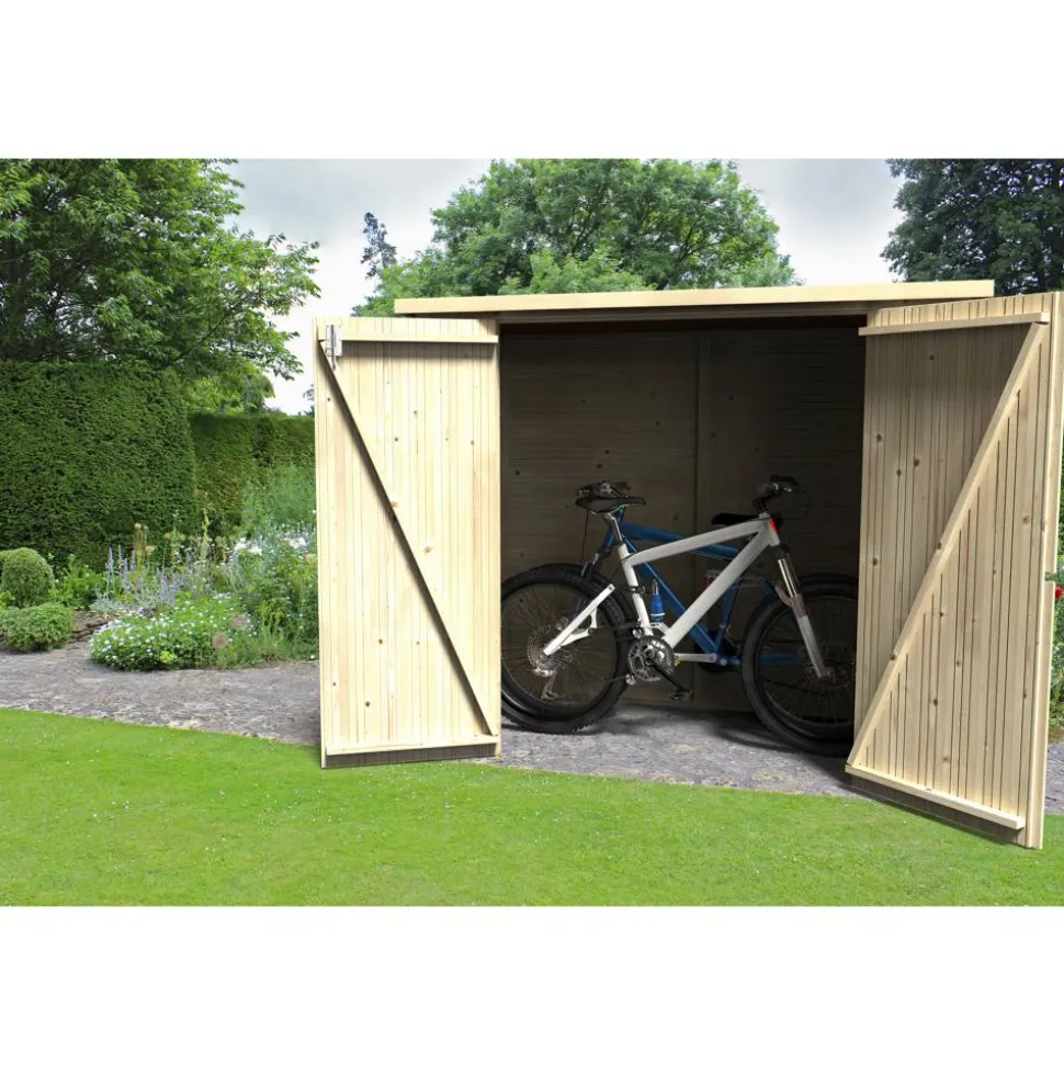 Fahrradgarage 'Bike-Box' Fichtenholz naturbelassen 193 x 161 x 193 cm