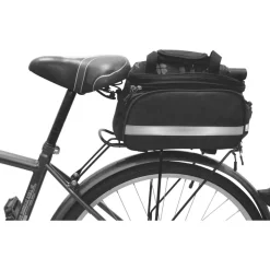 Fahrrad-Gepäckträgertasche 28 x 14 x 16 cm Polyester schwarz