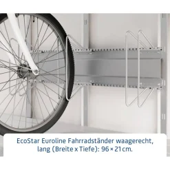 Fahrradhalter 'Euroline 960' waagerecht für Gerätehaus