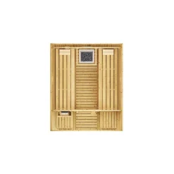 Fasssauna '198 Sparset 2' natur 9,0 kW OS-Ofen Steuerung Glastür 210,5 x 255,5 x 217,5 cm