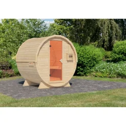 Fasssauna Größe 1 naturbelassen 225 x 175 x 229 cm
