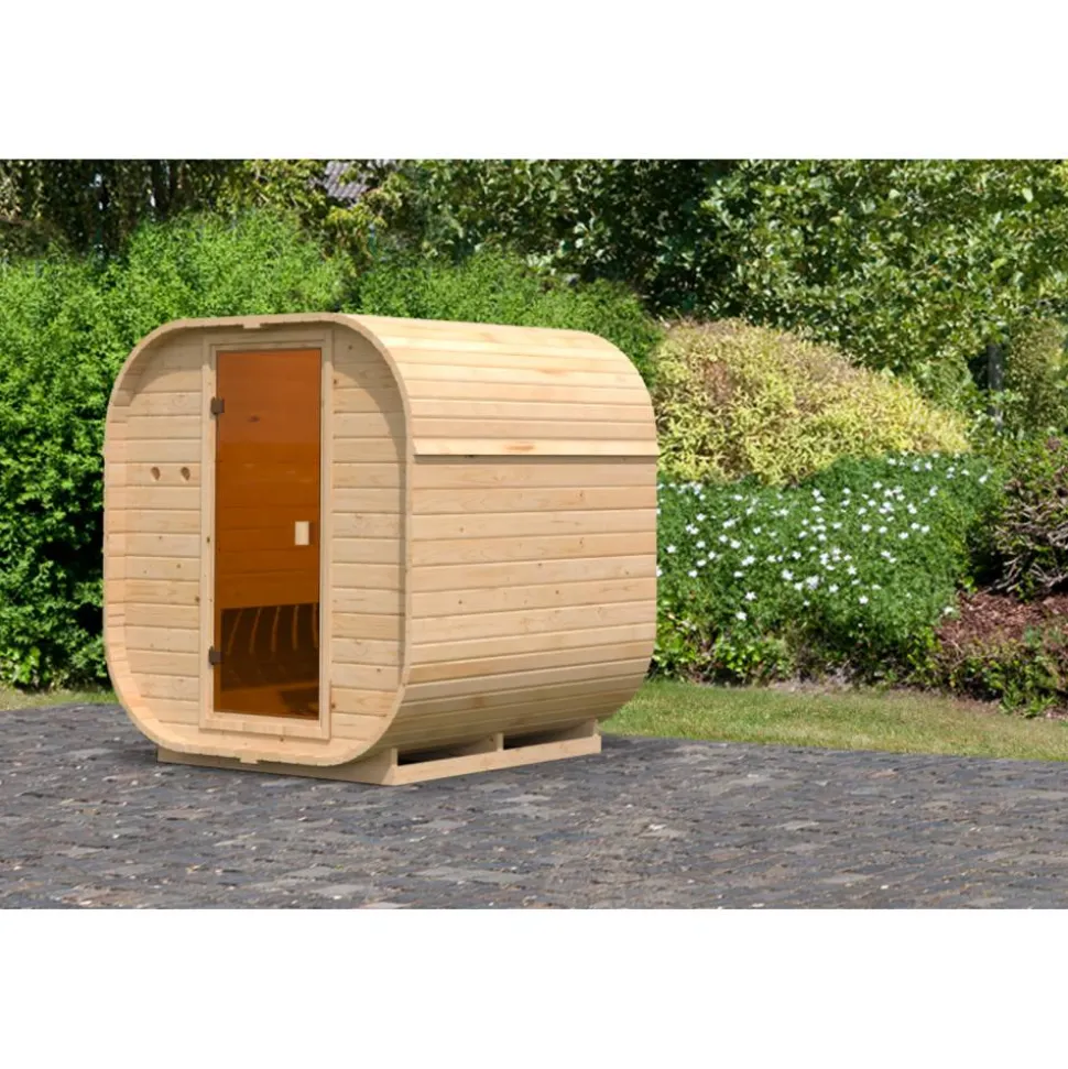 Fasssauna 'Sisco 1' naturbelassen 199 x 175 x 205 cm