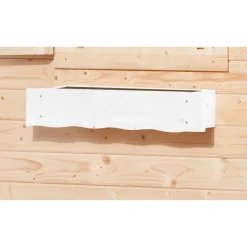Fensterblumenkasten mit Einsatz, Massivholz, naturbelassen, 60 cm