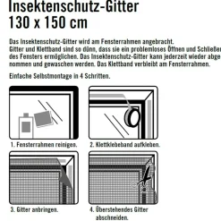 Fensterfliegengitter anthrazit 130 x 150 cm