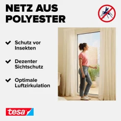 Fensterfliegengitter/Türfliegengitter 'Comfort' bodentief weiß 120 x 240 cm
