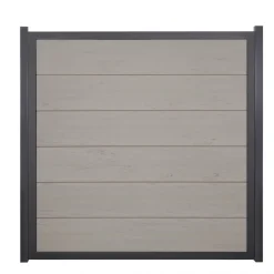 Fertigelement 'Viento' BPC/Aluminium quadratisch Sandfarben/anthrazit 180 x 180 cm