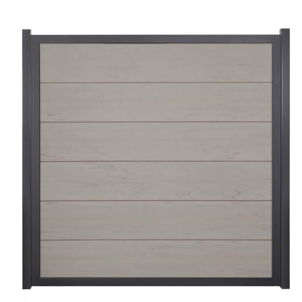 Fertigelement 'Viento' BPC/Aluminium quadratisch Sandfarben/anthrazit 180 x 180 cm
