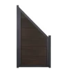 Fertigelement 'Viento' BPC/Aluminium schräg Walnussfarben/anthrazit 90 x 180/90 cm