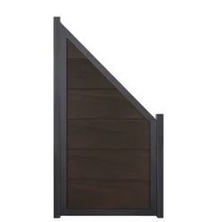 Fertigelement 'Viento' BPC/Aluminium schräg Walnussfarben/anthrazit 90 x 180/90 cm
